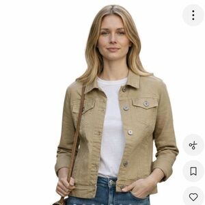 L.L. Bean Women's Oatmeal Utility Linen Jacket sz 1X